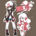  bad_id bad_pixiv_id bag baseball_cap blue_eyes brown_hair denim hair_down hat long_hair multiple_views poke_ball pokemon pokemon_(game) pokemon_bw ponytail rulura shorts smile thighhighs touko_(pokemon) translated vest wristband 