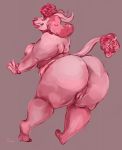  anthro anus big_breasts big_butt breasts butt canid canine canis curled_hair domestic_dog female genitals hair hi_res horn mammal overweight overweight_female poodle pornkitsi_(artist) pussy solo thick_thighs 