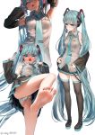  feet hatsune_miku oohhya pantsu thighhighs vocaloid 