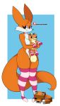  absurd_res ambiguous_gender anthro big_ears bottomless breasts canid canine clothed clothing duo featureless_breasts female feral fox fur hi_res leggings legwear mammal minecraft multicolored_body multicolored_fur norithecat orange_body orange_fur partially_clothed patreon pattern_clothing pattern_legwear simple_background smile stockings striped_clothing striped_legwear stripes topless two_tone_body two_tone_fur video_games white_body white_fur 