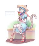  2020 4_toes 5_fingers anthro blue_eyes blue_hair clothed clothing digital_media_(artwork) domestic_cat felid feline felis female fingers hair hi_res mammal poofroom sitting smile solo toes 