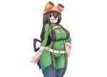  asui_tsuyu black_eyes black_hair bodysuit boku_no_hero_academia breasts cameltoe gloves goggles hat long_hair skintight tailzkim thighhighs white 