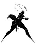  2020 anthro anus arthropod black_and_white black_body breasts butt featureless_feet female genitals hollow_knight hornet_(hollow_knight) insect monochrome nipples nude pussy simple_background solo team_cherry unknown_artist vessel_(species) video_games white_background 