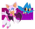  2020 adorabat ambiguous_gender anthro bat_wings blue_body blue_eyeshadow blue_fur boots cartoon_network chiropteran clothing crossover duo eyeshadow female feral flying footwear fur gloves green_eyes handwear hi_res makeup mammal mao_mao:_heroes_of_pure_heart membrane_(anatomy) membranous_wings nagemzcat open_mouth open_smile rouge_the_bat simple_background sitting smile sonic_the_hedgehog_(series) white_background white_body white_fur wings 