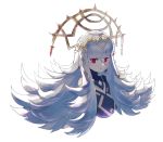  1girl cropped_torso crown dragalia_lost fire_emblem fire_emblem_heroes floating_hair headpiece long_hair meiiibee open_mouth red_eyes shadow solo transparent_background upper_body veronica_(fire_emblem) very_long_hair white_hair 