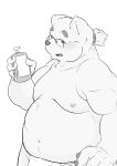  2020 anthro asian_clothing belly blush bodily_fluids clothing east_asian_clothing fundoshi hi_res humanoid_hands japanese_clothing kemono leib_(tas) male mammal moobs nameko_no_neko navel nipples overweight overweight_male polar_bear simple_background solo sweat tokyo_afterschool_summoners underwear ursid ursine video_games white_background 