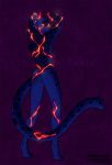  2020 5_fingers alishka anthro digital_media_(artwork) felid fingers hi_res male mammal nude pantherine purple_background simple_background solo standing 