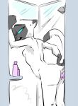  2017 anthro breasts dildo dipstick_ears dipstick_tail domestic_cat felid feline felis female fixed_toy fur gloves_(marking) inside looking_back mammal markings multicolored_ears multicolored_tail nude open_mouth sam_(the_sunfish) sex_toy shower solo toxoglossa wall_mounted_dildo water wet 