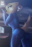  2020 anthro breasts butt canid canine clothed clothing cloud crossgender disney female fox fully_clothed fur hi_res inner_ear_fluff looking_at_viewer looking_back mammal mtf_crossgender nick_wilde outside red_fox rin_tyan sky solo star tuft zootopia 