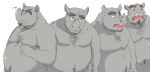  2011 anthro belly grey_body kemono male mammal moobs overweight overweight_male rhinocerotoid simple_background solo tongue train_(artist) white_background 