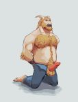  anthro asgore_dreemurr balls barefoot bdsm beard biped blonde_hair body_hair bondage boss_monster bottomwear bound bovid caprine chest_hair clothing domination erection facial_hair fur gag gagged genitals glans hair hairy hands_behind_back happy_trail hi_res horn humanoid_genitalia humanoid_penis long_ears male mammal mature_male musclegut muscular muscular_male mustache nipples open_pants pants penis pink_glans pink_penis pubes qwerty-0 slightly_chubby solo submissive submissive_male tape tape_gag undertale video_games yellow_balls 