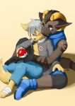  anthro basitin duo eugeniyburnt_(character) friends hair heterochromia hi_res hug invalid_tag male nintendo oktiwolfik pok&eacute;ball pok&eacute;mon silver_hair size_difference twokinds unknown_artist video_games voogaroo webcomic 