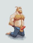  anthro asgore_dreemurr balls barefoot bdsm beard biped blonde_hair body_hair bondage boss_monster bottomwear bound bovid caprine chest_hair clothing domination erection facial_hair fur gag gagged genitals glans hair hairy hands_behind_back happy_trail hi_res horn humanoid_genitalia humanoid_penis long_ears male mammal mature_male musclegut muscular muscular_male mustache nipples open_pants pants penis pink_glans pink_penis pubes qwerty-0 slightly_chubby solo submissive submissive_male undertale video_games yellow_balls 