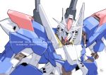  blue_eyes character_name commentary_request copyright_name english_text gn_drive gundam gundam_build_diver_rize gundam_destiny_sky looking_at_viewer mecha no_humans official_art upper_body yanase_takayuki 