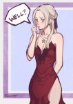  aerith_gainsborough aerith_gainsborough_(cosplay) artist_name breasts cleavage cosplay cowboy_shot dress edelgard_von_hresvelg english_commentary english_text ernest_tuvera final_fantasy final_fantasy_vii final_fantasy_vii_remake fire_emblem fire_emblem:_three_houses jewelry necklace side_slit strapless strapless_dress 