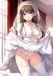  dress garter_belt oryou pantsu see_through skirt_lift thighhighs wedding_dress 