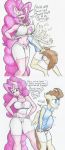  &lt;3 2020 absurd_res anthro anthrofied blue_eyes bodily_fluids breast_smother breast_squish breasts clothing english_text equid equine erection face_in_breasts female flicker-show friendship_is_magic head_in_cleavage hi_res mammal my_little_pony nipple_outline pegasus pinkie_pie_(mlp) pound_cake_(mlp) smothering squish sweat text tight_clothing traditional_media_(artwork) wing_boner wings 