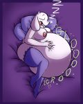  4:5 anthro belly big_belly big_breasts boss_monster bovid breasts caprine clothing digestion female female_pred hi_res legwear lingerie mammal mostly_nude oral_vore rumbling_stomach sleeping snoring solo sound_effects the_hookaloof thigh_highs toriel undertale video_games vore zzz 