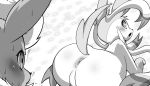  2020 ambiguous_gender anus blush butt duo eeveelution enryo feral flareon genitals hi_res looking_back male male/ambiguous monochrome nintendo nude open_mouth pok&eacute;mon pok&eacute;mon_(species) raised_tail ribbons simple_background sylveon video_games 