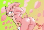  ancient-onyx anthro balls butt genitals looking_at_viewer looking_back male one_eye_closed pink_body presenting presenting_hindquarters solo sonic_the_hedgehog sonic_the_hedgehog_(series) wink 