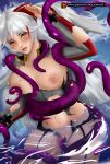  1girl azur_lane breasts ecchi eugen hentai highres long_hair nipples nude ocean prinz_eugen_(azur_lane) pussy sex tentacle_sex tentacles uncensored water white_hair xanas yellow_eyes 