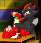  anal ancient-onyx anthro anus balls butt duo furniture genitals hi_res knuckles_the_echidna male male/male on_table penis shadow_the_hedgehog sonic_the_hedgehog_(series) spread_legs spreading table 