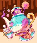  cake commentary cookie creature cup english_commentary food full_body gen_8_pokemon heart holding holding_food no_humans pokemon pokemon_(creature) polteageist saucer teacup teapot tonestarr 