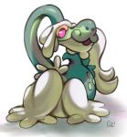  commentary dragon drampa english_commentary gen_7_pokemon looking_at_viewer pinkgermy pokemon purple_eyes shadow signature simple_background white_background 