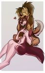  &lt;3 absurd_res anthro brown_body brown_fur canid canine canis collar duo fur green_eyes hi_res mammal skylar_zero smile wolf zempy3 