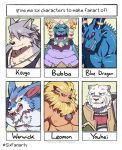  2020 activision anthro blue_body blue_dragon_(character) blue_dragon_(series) bodily_fluids bubba_(spyro) canid canine canis clothed clothing digimon digimon_(species) domestic_dog dragon english_text felid fur grey_body grey_fur grimoire_of_zero horn husky kouya_(morenatsu) league_of_legends leomon male mammal mercenary_(character) morenatsu muscular muscular_male nipples nordic_sled_dog pantherine pecs riot_games ryuulabo scalie six_fanarts_challenge spitz spyro_reignited_trilogy spyro_the_dragon stripes text tiger video_games visual_novel warwick_(lol) white_body white_fur wolf 
