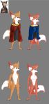  absurd_res alternate_costume anthro black_clothing black_eyes blue_clothing breasts canid canine clothed clothing duo featureless_breasts featureless_crotch female fox fully_clothed fur hi_res male male/female mammal model_sheet nude orange_body orange_fur orange_tail red_body red_clothing red_fur red_tail simple_background stellaris white_body white_breasts white_fur white_tail yanzihko yellow_clothing 