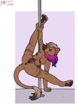  anthro breasts conditional_dnp dancing felid female genitals hi_res lion lustylamb mammal nude pantherine pole pole_dancing presenting pussy solo 