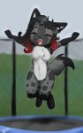  anthro chibi female fri&#039;ga_hime hyaenid mammal nude open_mouth simple_background smile solo teeth tongue whinnie 