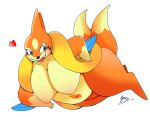  &lt;3 anthro anthrofied big_breasts blue_eyes blush breasts female floatzel huge_breasts nintendo nude pok&eacute;mon pok&eacute;mon_(species) samuches simple_background slightly_chubby smile solo video_games white_background 