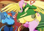  &lt;3 absurd_res alternate_species areola areola_slip bat_pony big_breasts breast_expansion breasts cleavage clothed clothing duo equid equine female fluttershy_(mlp) friendship_is_magic growth hi_res huge_breasts hyper hyper_breasts larger_female mammal membrane_(anatomy) membranous_wings my_little_pony pegasus rainbow_dash_(mlp) size_difference smaller_female torn_clothing vale-city wings 