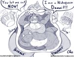  anthro belly big_belly big_breasts breasts dialogue digestion duo english_text female female_pred female_prey floatzel huge_breasts internal nekocrispy nidoqueen nintendo oral_vore pok&eacute;mon pok&eacute;mon_(species) rumbling_stomach stomach text thick_thighs url video_games vore wide_hips 