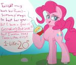  beaker dialogue equid equine female feral friendship_is_magic hi_res holding_object horse laboratory_equipment laboratory_glassware&lrm; mammal my_little_pony nignogs outside pinkie_pie_(mlp) pony potion scientific_instrument solo 