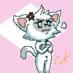  1:1 anthro chameleonark2319 digital_media_(artwork) domestic_cat felid feline felis female frustrated low_res mammal pixel_(artwork) solo 