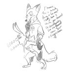  2018 barefoot blush canid canine carrying clothed clothing dialogue disney english_text exercise fox fully_clothed fur hi_res hoodie iji judy_hopps lagomorph leporid mammal monochrome nick_wilde open_mouth piggyback rabbit red_fox riding text topwear zootopia 