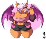  absurd_res big_breasts bottomwear breasts chiropteran cigarette cleavage clothed clothing crop_top female hair hair_over_eye hand_on_hip hi_res hotpants huge_breasts jacket mammal midriff one_eye_obstructed open_jacket rouge_the_bat shirt shorts solo sonic_the_hedgehog_(series) superix thick_thighs topwear wings 