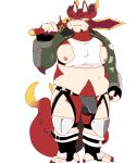  2020 absurd_res anthro belly bonedra bulge clothing cthugha_(tas) dragon hi_res humanoid_hands kemono male melee_weapon moobs nipples overweight overweight_male red_body scalie shirt simple_background solo sword tokyo_afterschool_summoners topwear underwear video_games weapon white_background 
