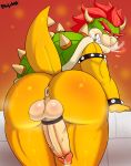  accessory anthro anus armband balls blush bodily_fluids bodyattk bowser bracelet butt clenched_teeth cock_ring eyebrows genital_fluids genital_piercing genitals hair hi_res horn humanoid_genitalia humanoid_penis jewelry koopa looking_back male mario_bros nintendo penis penis_accessory penis_jewelry penis_piercing piercing precum presenting presenting_hindquarters red_eyes red_hair scalie shell solo spiked_armband spiked_bracelet spiked_shell spikes sweat teeth vein video_games 