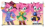  2020 accessory alternate_costume amy_rose anthro clothing dress eulipotyphlan female flower footwear gloves green_eyes hair hair_accessory hairband handwear hat headgear headwear hedgehog hi_res mammal one_eye_closed open_mouth open_smile pink_hair plant pose signature smile sonic_the_hedgehog_(series) video_games wink wizaria 