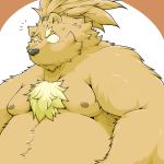  1:1 2015 anthro belly black_nose blush brown_body brown_fur fur hi_res kemono male mammal moobs nipples overweight overweight_male simple_background solo suishou0602 ursid 