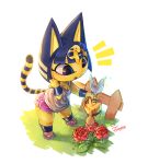  absurd_res ambiguous_gender animal_crossing ankha_(animal_crossing) anthro arthropod breasts butterfly cleavage clothed clothing duo felid feline female fence flower footwear grass hi_res insect lepidopteran mammal nintendo open_mouth plant rose_(flower) sandals signature tamanosuke video_games water wings 