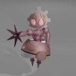  1:1 3d_(artwork) anthro breasts clothing digital_media_(artwork) dress female humanoid legendary_pok&eacute;mon machine magearna nintendo nipples one_eye_closed pink_body pink_eyes pok&eacute;mon pok&eacute;mon_(species) robot solo video_games voidwillow wink 