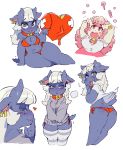  &lt;3 2018 absolute_territory anthro bandage bell bikini blue_body blue_fur blush bovid breasts candy caprine clothed clothing clothing_lift collar curled_hair duo ear_piercing female food fully_clothed fur goat green_eyes hair horizontal_pupils horn kemono legwear looking_at_viewer mammal multiple_images open_mouth pattern_clothing pattern_legwear piercing pink_eyes sheep shirt shirt_lift simple_background socks striped_clothing striped_legwear striped_socks stripes sweater swimwear tan_body tan_fur thick_thighs topwear white_background white_hair ziroro326 