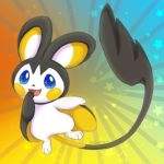  :d ambunny blue_eyes commentary commission creature emolga english_commentary full_body gen_5_pokemon no_humans open_mouth pokemon pokemon_(creature) smile solo star 