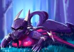  2020 absurd_res activision anthro big_breasts breasts claws cynder dragon female green_eyes hi_res horn looking_at_viewer lying membrane_(anatomy) membranous_wings nude outside scalie smile solo sovesute spyro_the_dragon thick_thighs video_games wide_hips wings 