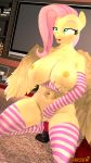  3d_(artwork) absurd_res ahegao animal_dildo animal_sex_toy anthro balls big_breasts bodily_fluids breasts canine_dildo clothing digital_media_(artwork) dildo equid equine female fingerless_gloves fluttershy_(mlp) friendship_is_magic genital_fluids genitals gloves handwear hi_res holding_breast huge_breasts legwear looking_pleasured mammal masturbation my_little_pony nipples open_mouth pattern_clothing penetration pussy pussy_juice sex_toy solo source_filmmaker stockings striped_clothing stripes trailssfm vaginal vaginal_penetration wings 